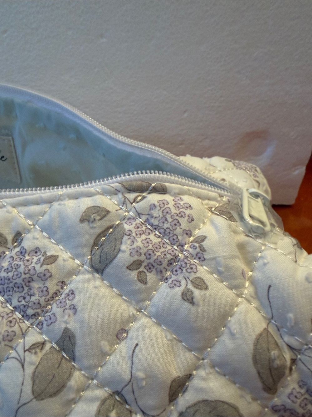 New Moon Nude Handmade Lilac pattern Quilted hair tool bag Pouch - Picture 5 of 9